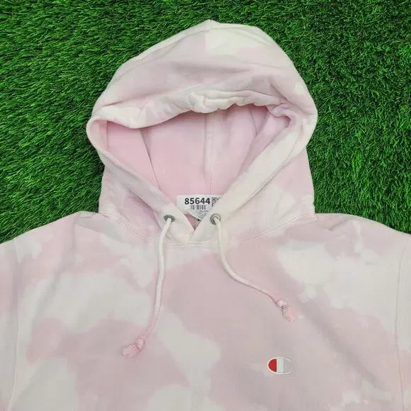 Vintage Y2K Champion Hoodie Large 24x28 Pink Bleached Reverse-Weave Baggy - Picture 13 of 16